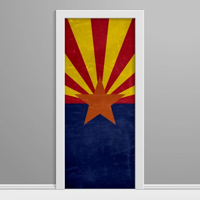 Grungy Arizona Flag - Custom Printed Door Wrap